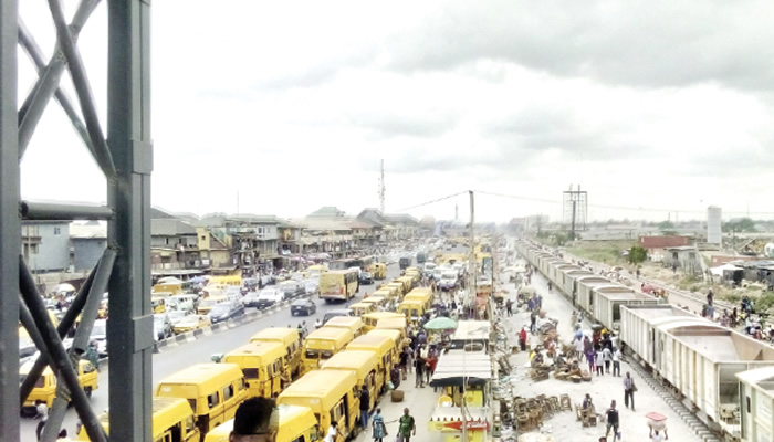 Lagos drivers frustrated by damaged access road