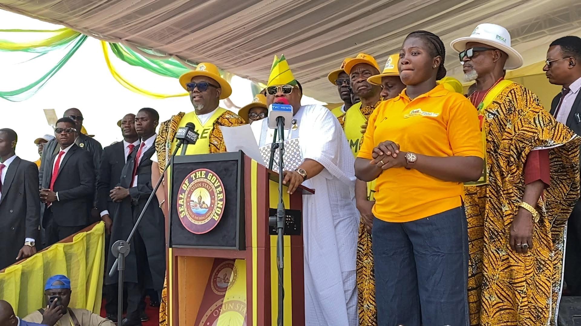 Adeleke Kicks Off Re-election Campaign, Welcomes Omisore's Supporters