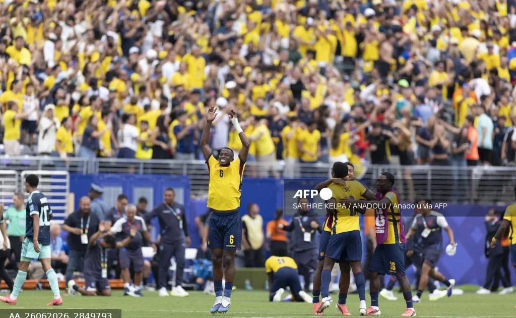 Ecuador celebrates after shocking Germany in World Cup match