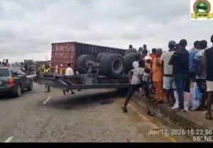 Accident on Lagos Road Involves Two Trucks and a Car