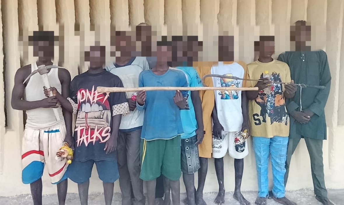 Police nab 27 suspected thugs, seize weapons and stolen bike in Niger