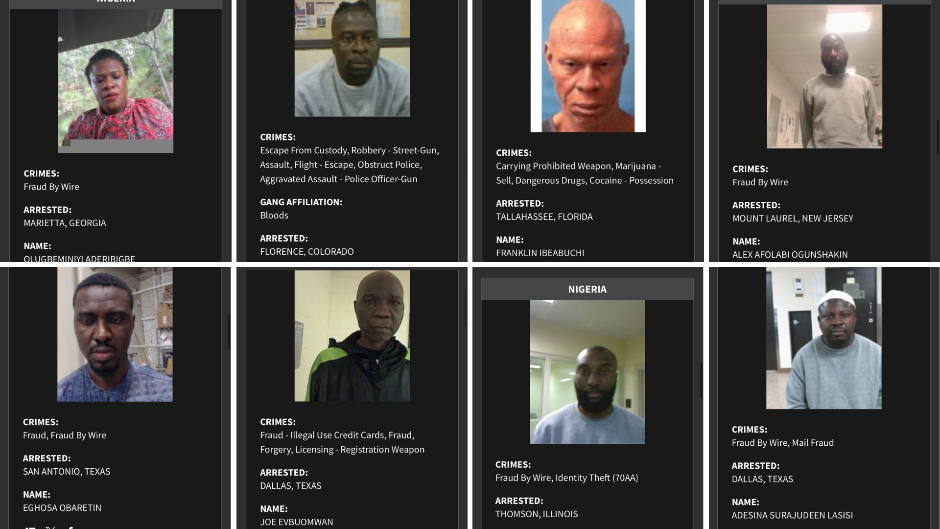 US names 124 Nigerians set for deportation
