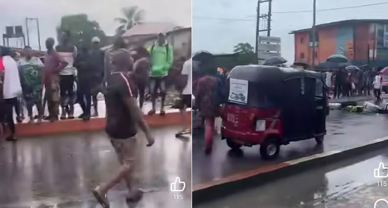 Uyo Residents Block Road in Protest Over Flooding