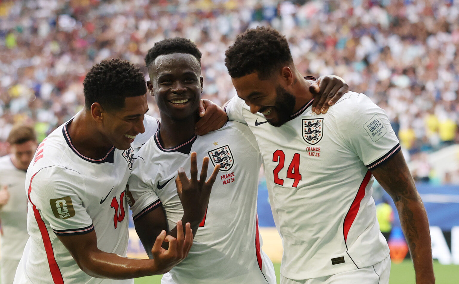 England Beats France 6-4 as Saka Makes History with Hat-Trick