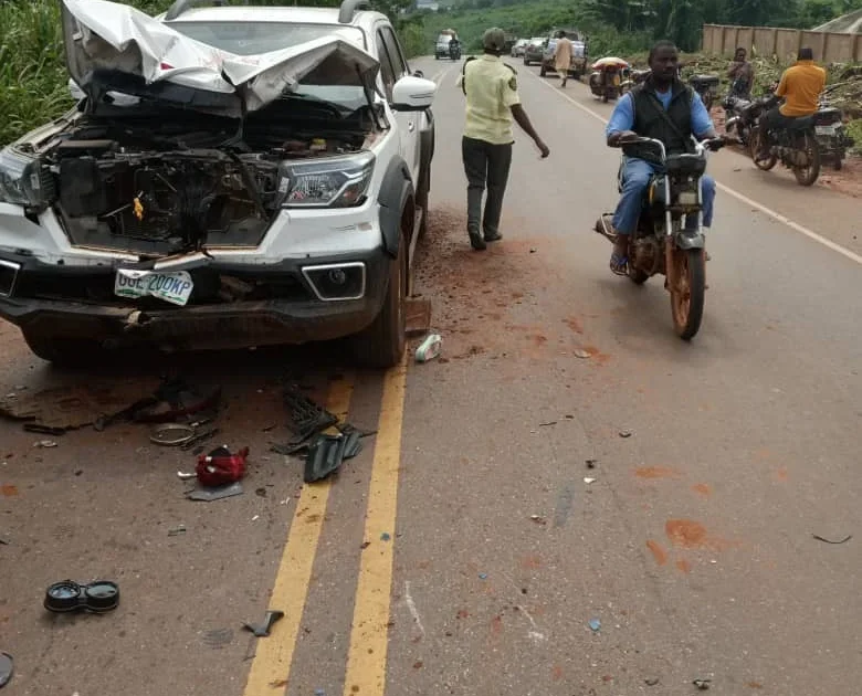 Two killed in motorcycle and vehicle crash in Ogun