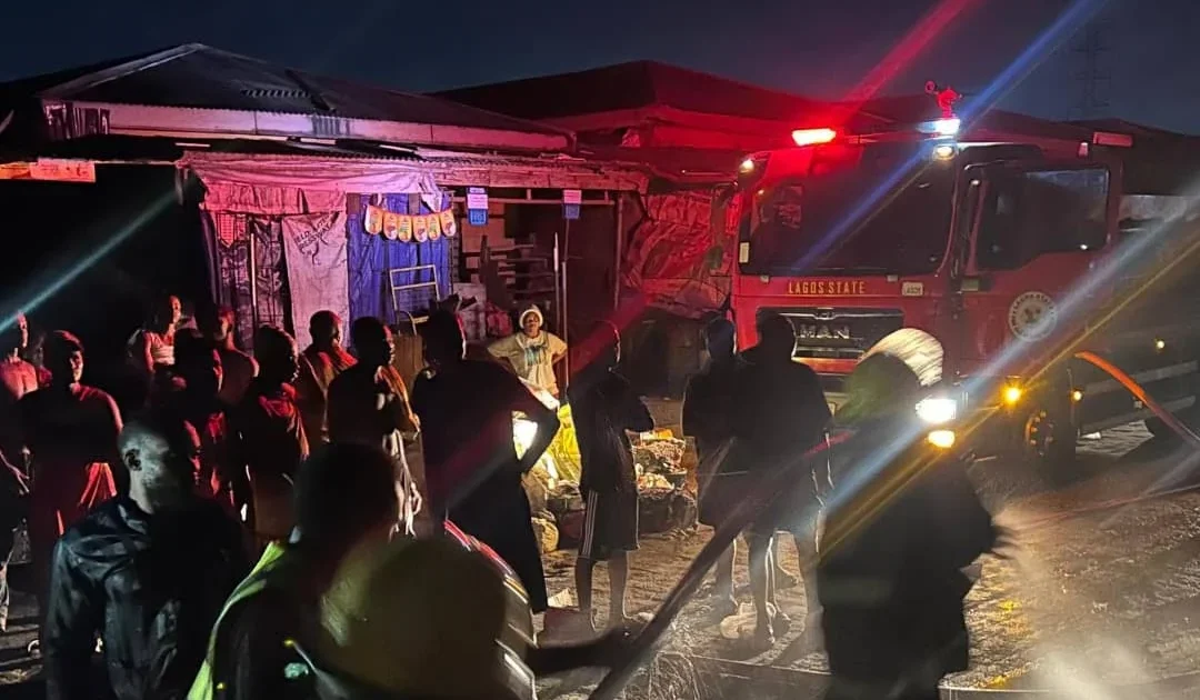 Fire destroys 17 shops in Lagos market