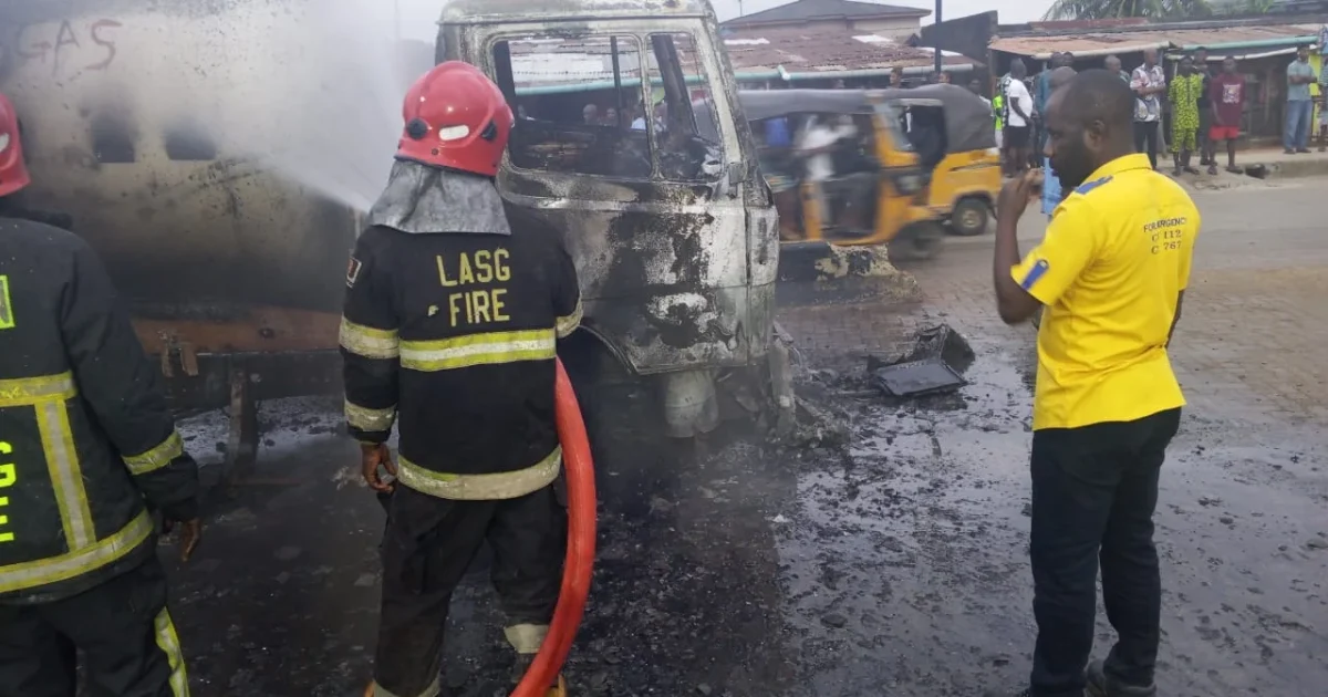 Fire Breaks Out from Tanker on Abaranje Road in Lagos