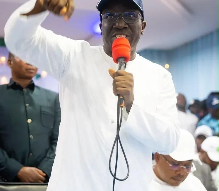 Okpebholo mocks Adeleke's dance moves, tells Osun voters to take cash but vote APC