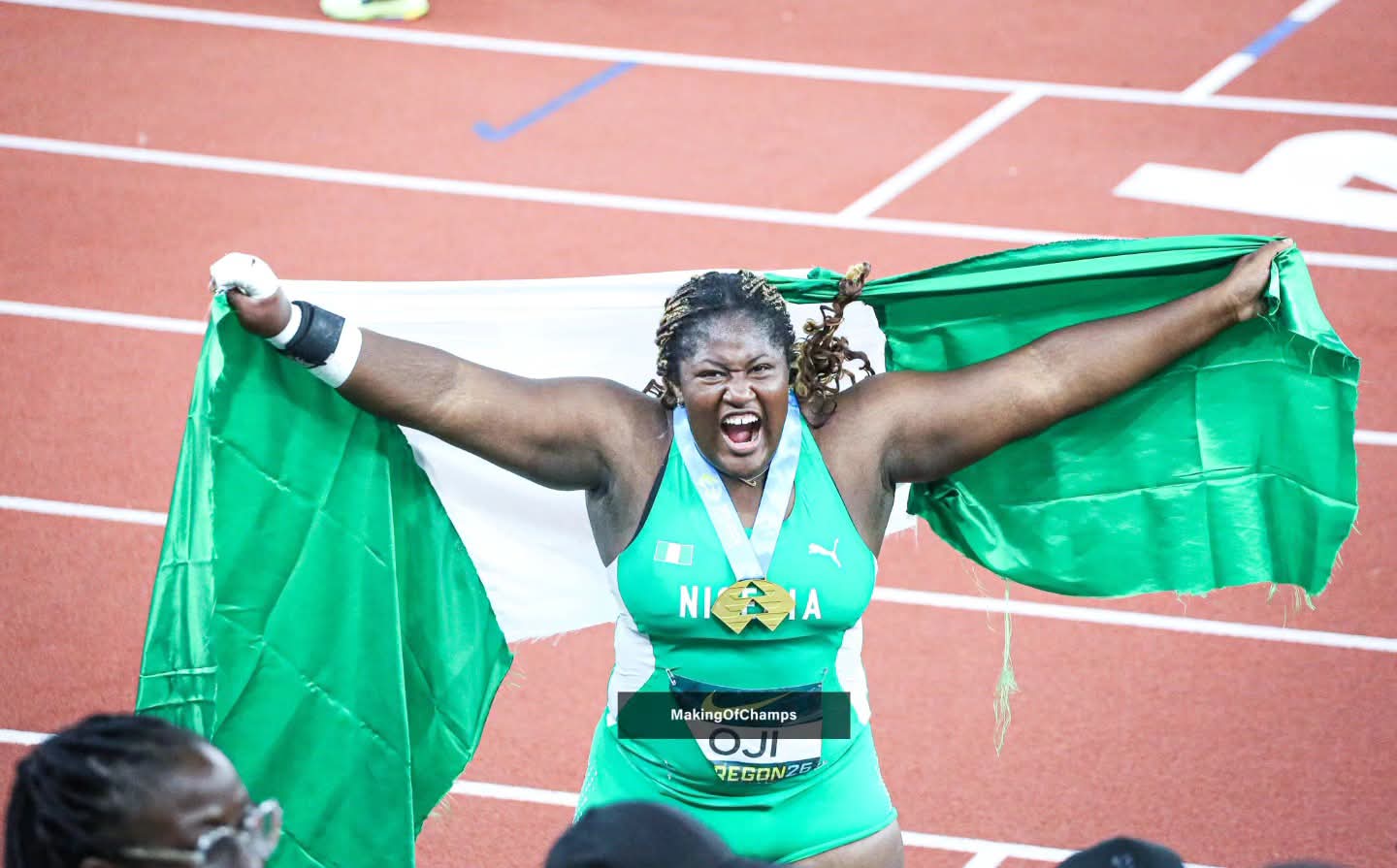 Jessica Oji makes history with gold medal at World U20 Shot Put