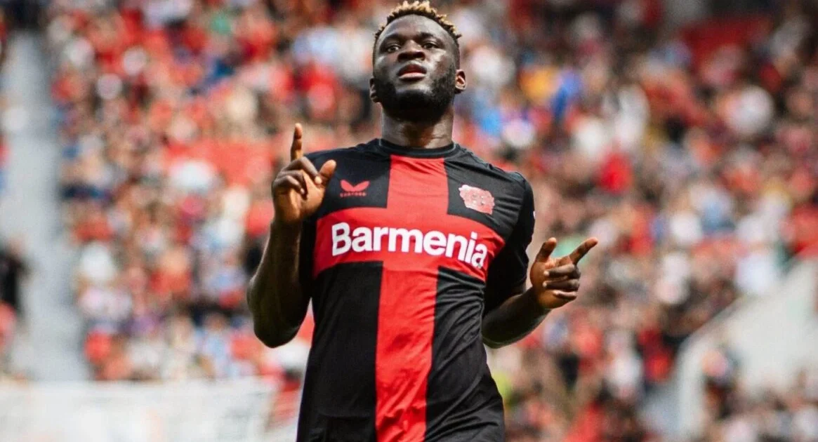 Leverkusen Director Cheers Boniface After Goal Against Newcastle