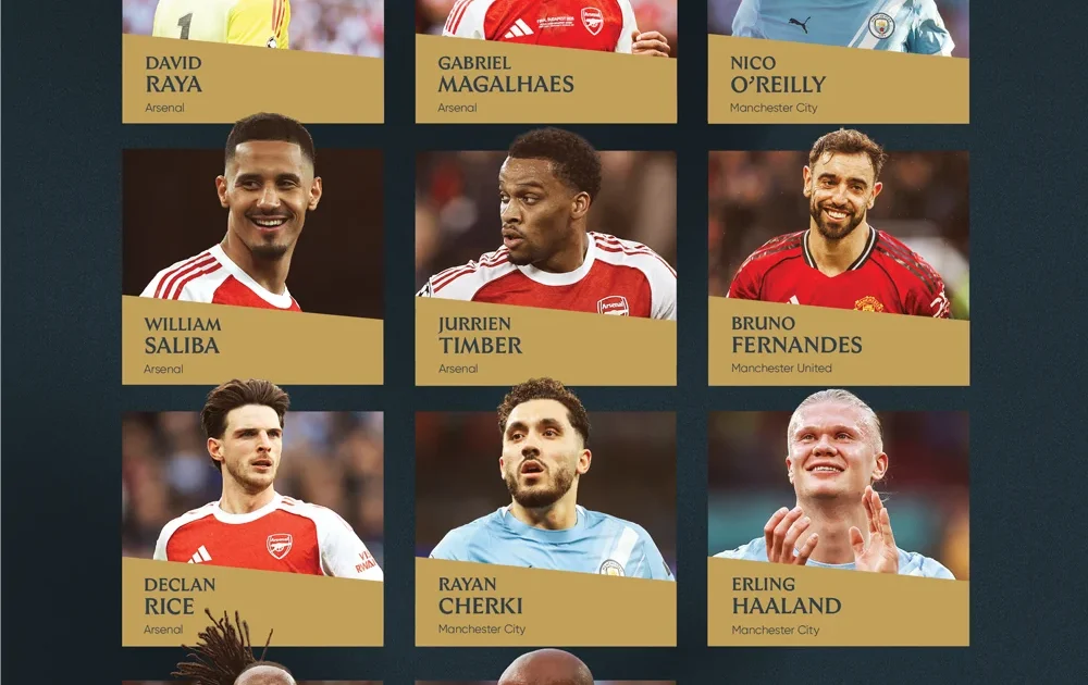 Arsenal and Man City Players Shine in PFA Premier League Team of the Year