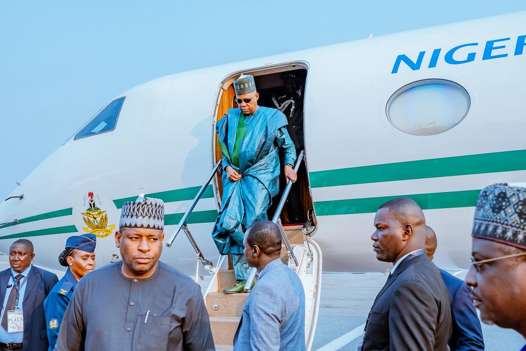 Shettima Lands in Angola for AU Summit