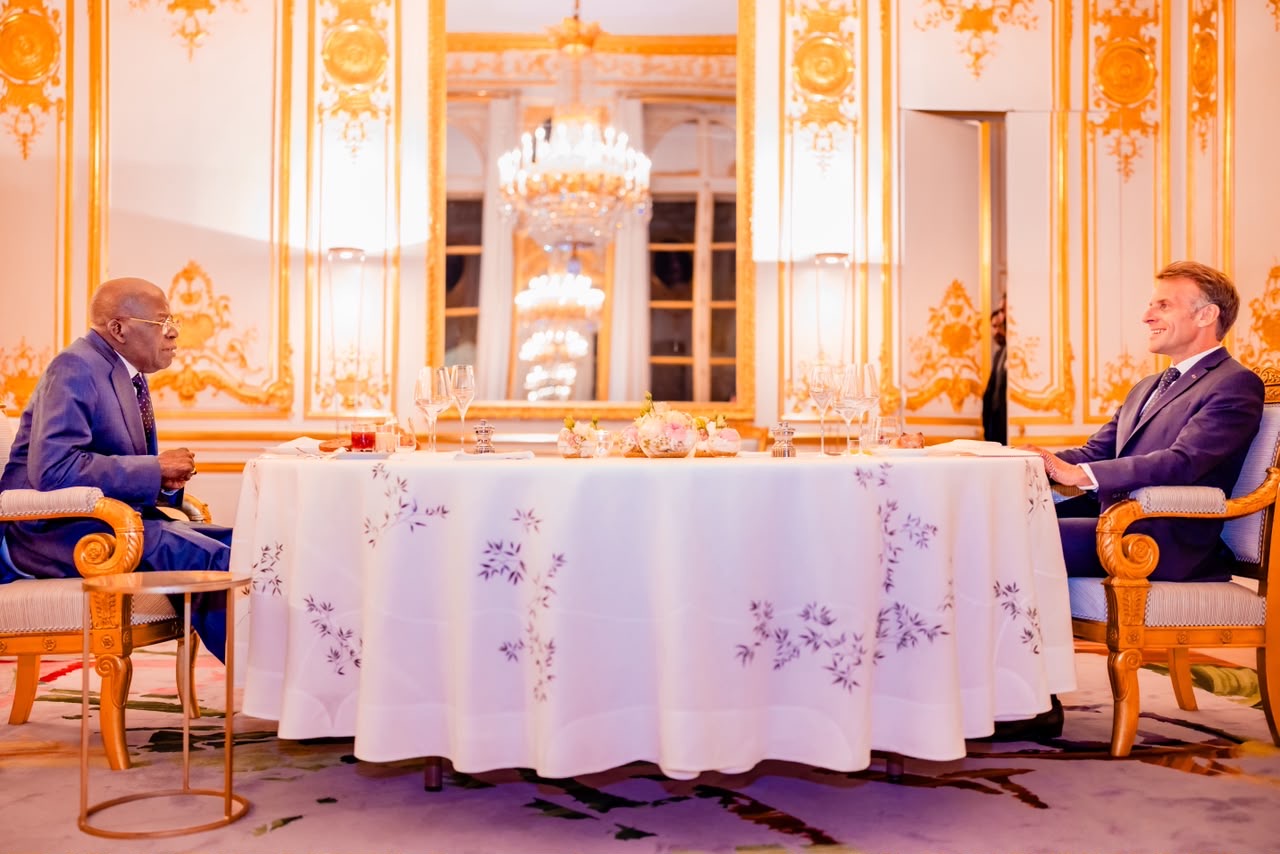 Tinubu dines with Macron in Paris