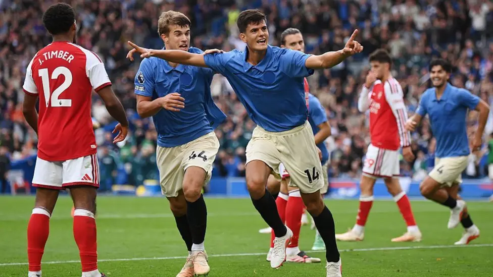 Arsenal suffers first loss of the season as Brighton wins 3-0