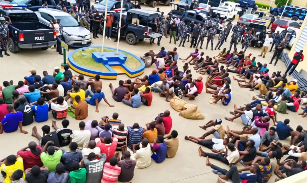 PHOTOS: Police raid crime areas in FCT, arrest 300 suspects