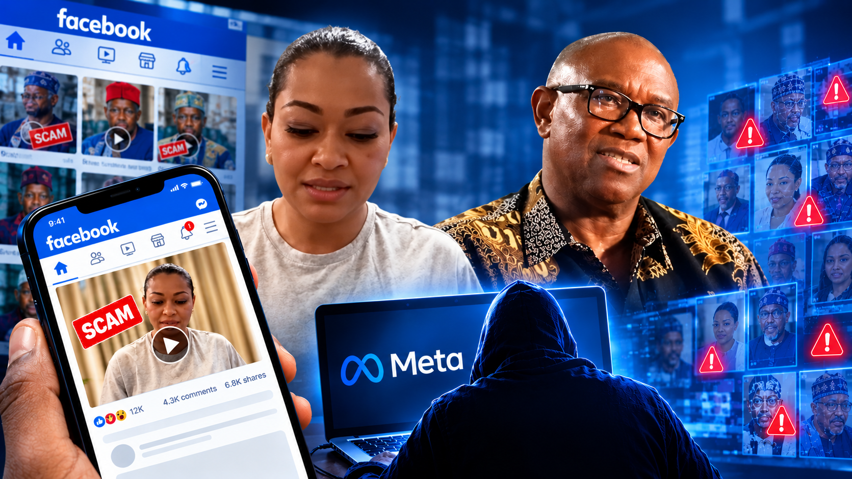 Scam Ads and Deepfakes of Nigerian Celebrities Flood Facebook