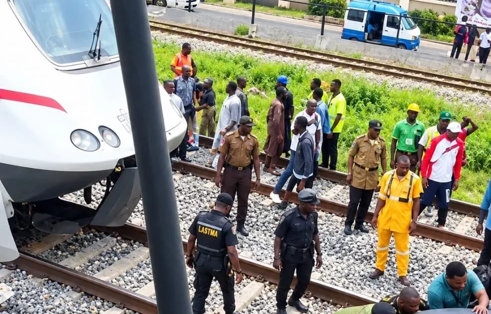 Driver unharmed as train collides with car in Lagos