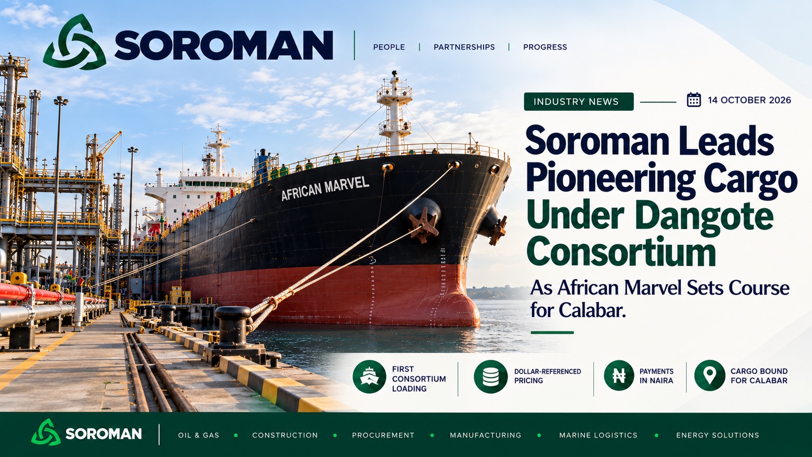 Soroman Nigeria Limited Hits Milestone with First Loading in Dangote Consortium