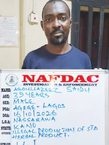 NAFDAC shuts down illegal herbal product factory in Lagos