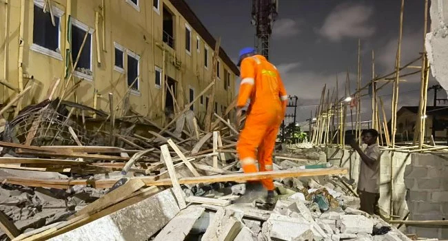 Tragedy in Lagos as Building Falls, One Dead and Three Injured